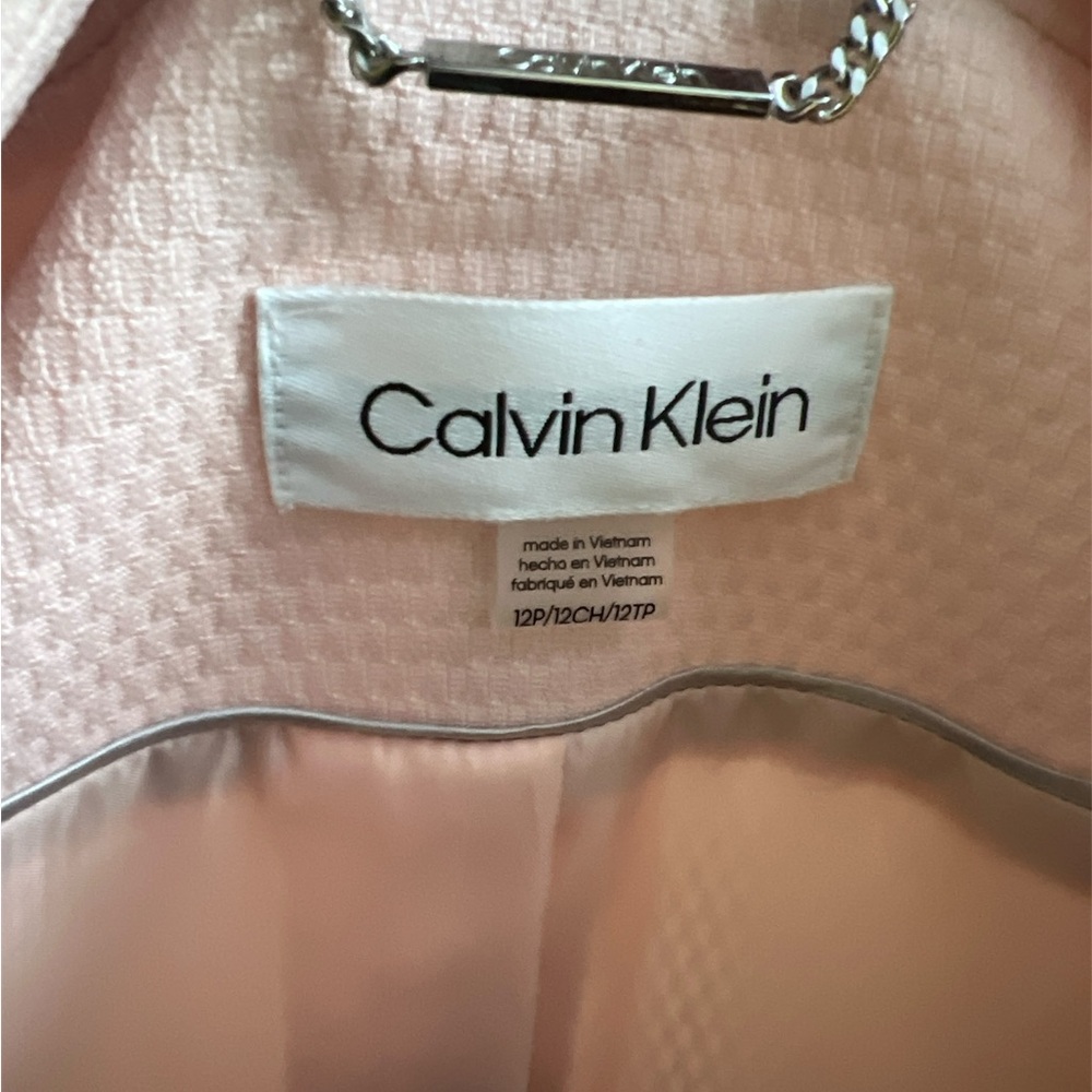 Calvin Klein Women's Rose Pink Asymmetric Novelty Jacket and Skirt - Picture 5 of 5